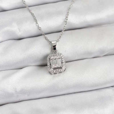 316L Çelik Zincir Gümüş Renk Baget Model Kadın Kolye