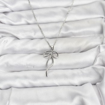 316L Çelik Zincir Gümüş Renk Fiyonk Model Kadın Kolye