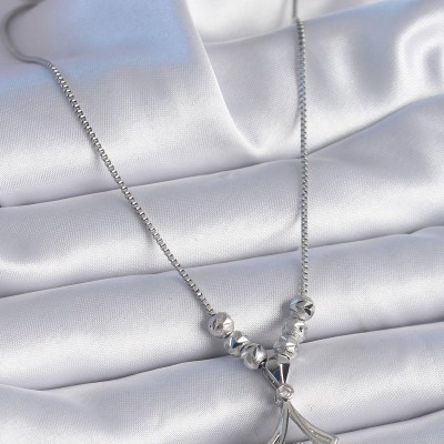 316L Çelik Zincir Gümüş Renk Gingko Yaprağı Model Zirkon Taş Detay Kadın Kolye