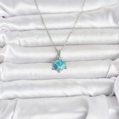 316L Çelik Zincir Gümüş Renk Kaplumbağa Model Kadın Kolye