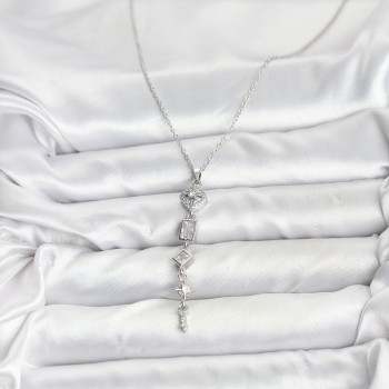 316L Çelik Zincir Gümüş Renk Kutup Yıldızı Enerji Model Kadın Y Kolye