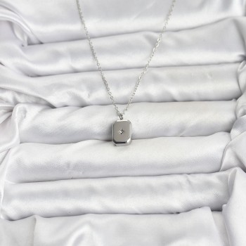 316L Çelik Zincir Gümüş Renk Minimal Kutup Yıldızı Model Kadın Kolye