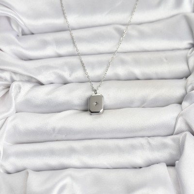 316L Çelik Zincir Gümüş Renk Minimal Kutup Yıldızı Model Kadın Kolye