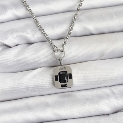 316L Çelik Zincir Gümüş Renk Vintage Model Kadın Kolye