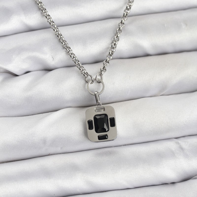 316L Çelik Zincir Gümüş Renk Vintage Model Kadın Kolye