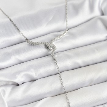 316L Çelik Zincir Gümüş Renk Yılan Model Y Kolye