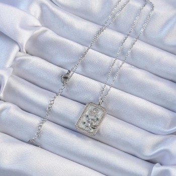 316L Çelik Zincir Gümüş Renk Zirkon Taşlı Aslan Figürlü Tarot Kolye