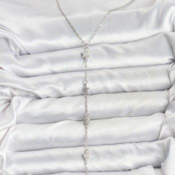 316L Çelik Zincir Gümüş Renkli Yıldız Model Kadın Y Kolye