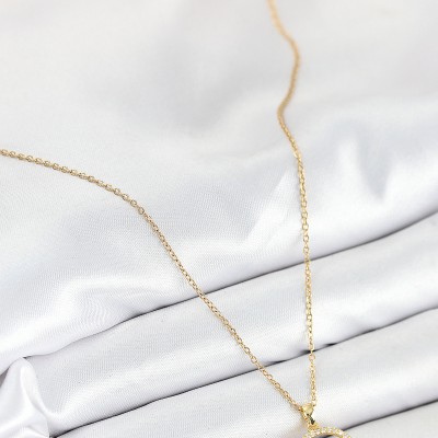 316L Çelik Zirkon Taşlı Yıldız Ve Kalp Model Gold Renk Kadın Kolye
