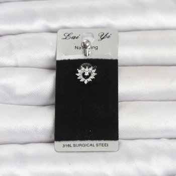 316L Cerrahi Çelik Kalp Model Göbek Piercing
