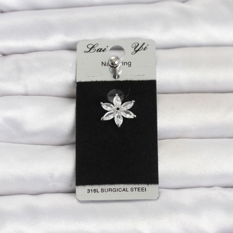 316L Cerrahi Çelik Lotus Model Göbek Piercing