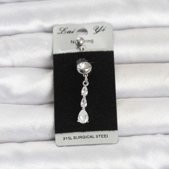 316L Cerrahi Çelik Sallantılı Damla Model Göbek Piercing