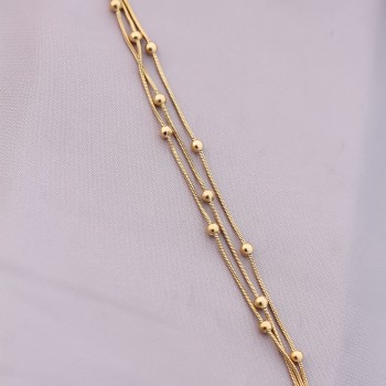 316L Kararmaz Çelik Gold Renk Top Zincirli Kadın Bileklik