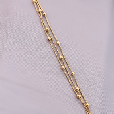 316L Kararmaz Çelik Gold Renk Top Zincirli Kadın Bileklik