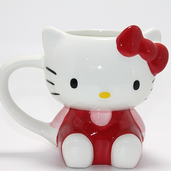 3D Hello Kitty Tasarımı Porselen Kupa Bardak