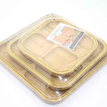 3'lü Ahşap Kahvaltı Çerez Ve Meyve Sunum Tabağı 