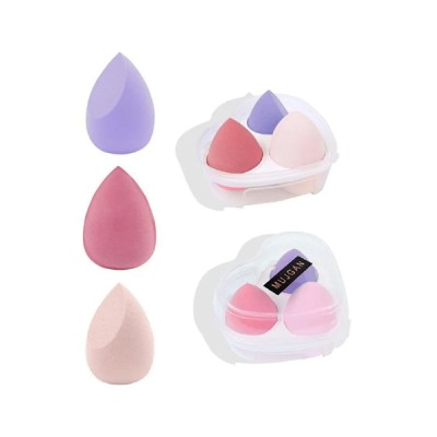 3'lü Makyaj Süngeri Seti Kalpli Kutu