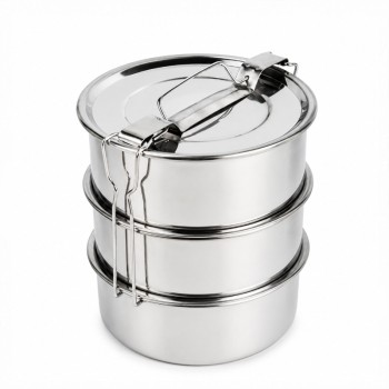 3'lü Metal Sefer Tası - Paslanmaz Çelik - 16 cm