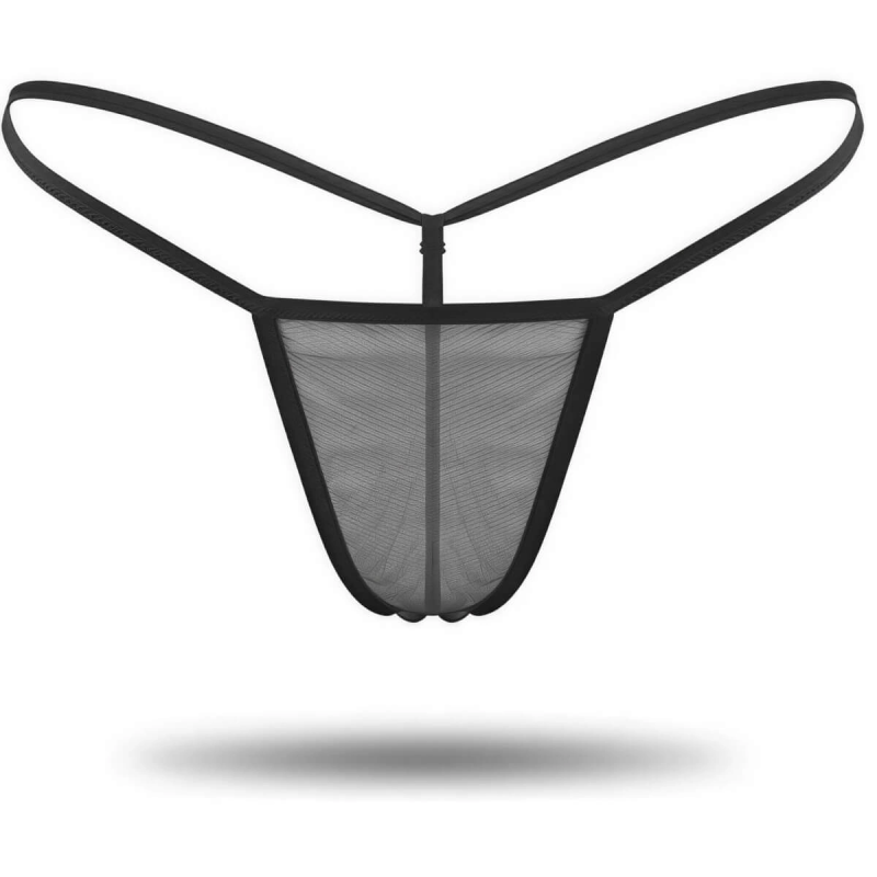 3'lü Renkli Transparan Tül String Tanga TM0369