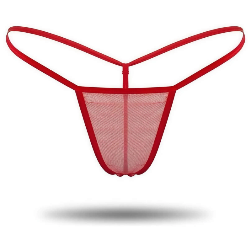 3'lü Renkli Transparan Tül String Tanga TM0369