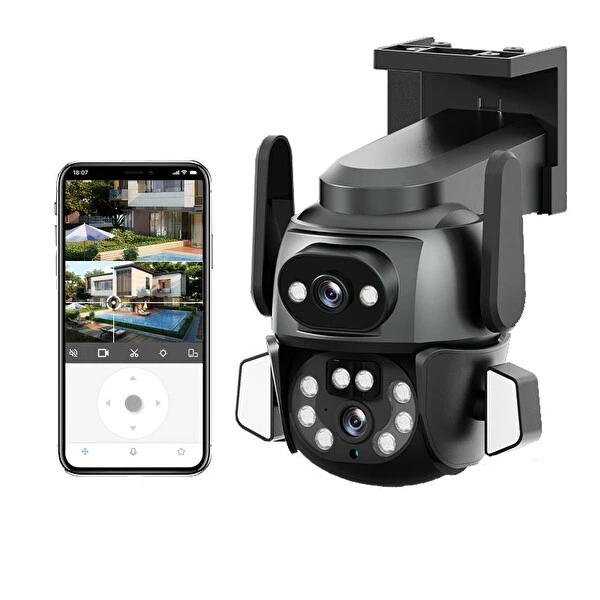 3MP + 3MP Wi-Fi IP TF Kart Girişli Optik Zoom Kamera 