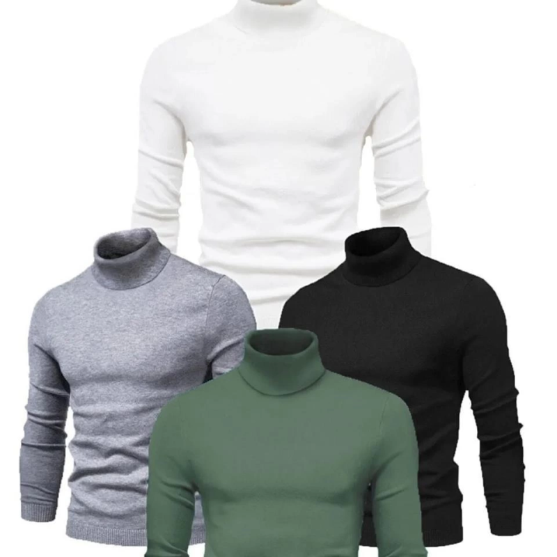 4 Adet   Kaşkorse Boğazlı Full Likralı Fitilli Body Kazak