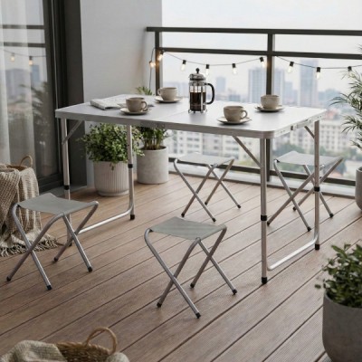 4 Sandalyeli Katlanabilir Masa Seti