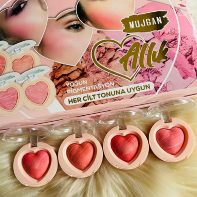 4'lü Kalp Allık Blush Seti