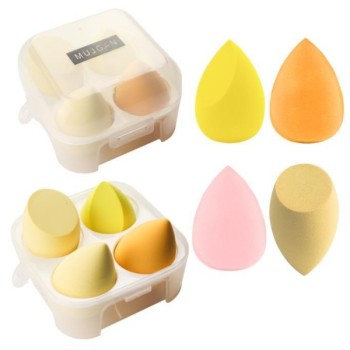 4'lü Kapaklı Armut Makyaj Süngeri Seti