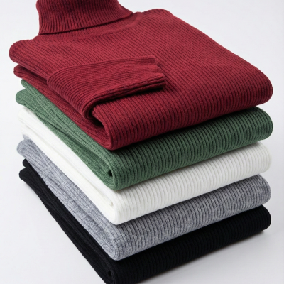 5'li Siyah, Beyaz, Bordo, Gri, Haki   Kaşkorse Boğazlı Full Likralı Fitilli Body Kazak