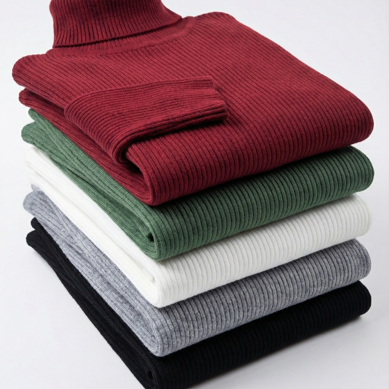 5'li Siyah, Beyaz, Bordo, Gri, Haki   Kaşkorse Boğazlı Full Likralı Fitilli Body Kazak