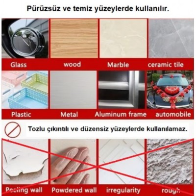 60 Parça Kolay Açılır Güçlü Çift Taraflı Bant 18mmx50mm