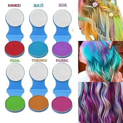 6'lı Geçici Saç Tebeşiri Seti 