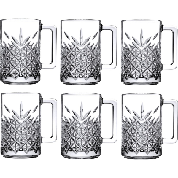 6'lı Kulplu Kristal Meşrubat Bardağı 