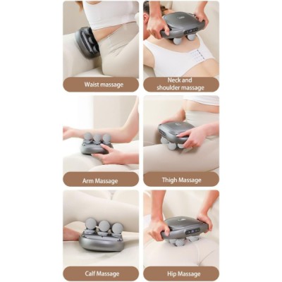 8 Başlıklı Şarjlı Isıtmalı Masaj Aleti 