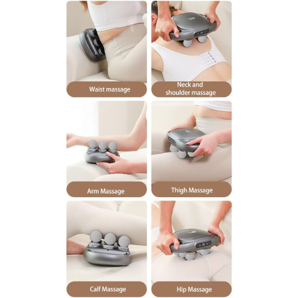 8 Başlıklı Şarjlı Isıtmalı Masaj Aleti 