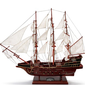 80x65 cm Ahşap Yelkenli Gemi 