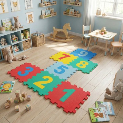 9 Parça Sayılar Puzzle Yer Matı 