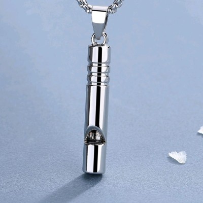 Acil Durum Düdüğü 316L Çelik Kararma Yapmaz Yüksek Desibel Kolye Unisex