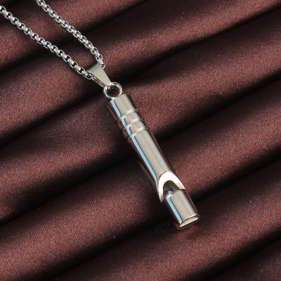 Acil Durum Düdüğü 316L Çelik Kararma Yapmaz Yüksek Desibel Kolye Unisex