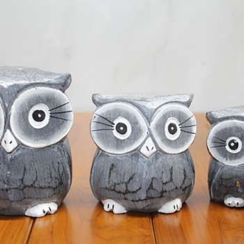 Ahşap 3'lü Baykuş Seti Model 2