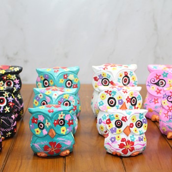 Ahşap 3'lü Baykuş Seti Model 3 