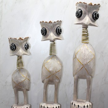 Ahşap 3'lü Deve Kuşu Seti 90 Cm 