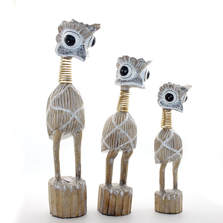 Ahşap 3'lü Emu Kuşu Seti 