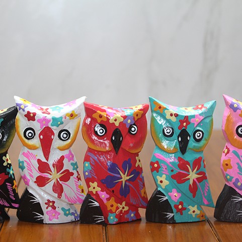 Ahşap 5'li Baykuş Seti Model 1