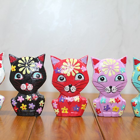 Ahşap 5'li Kedi Seti Model 1