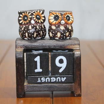 Ahşap Baykuş Takvim Küçük Boy