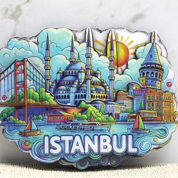 Ahşap İstanbul Temalı Magnet - Model 11