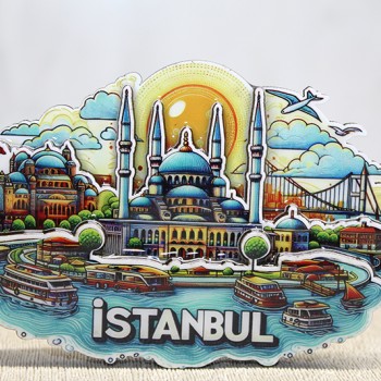 Ahşap İstanbul Temalı Magnet - Model 3