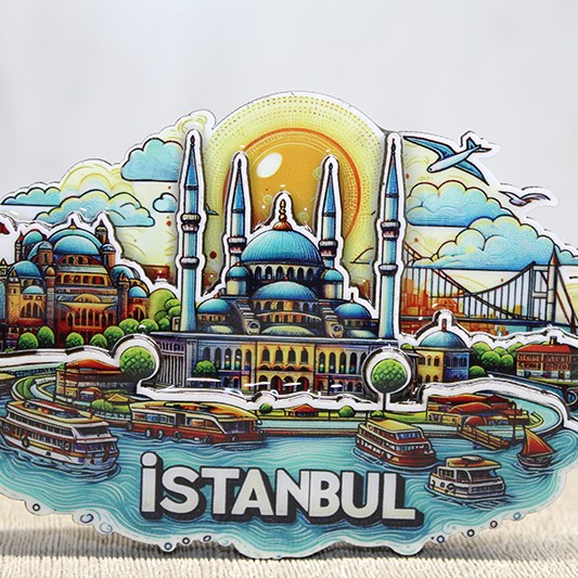 Ahşap İstanbul Temalı Magnet - Model 3
